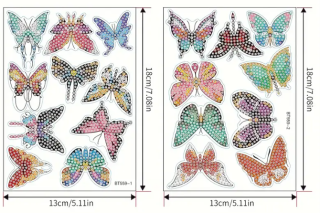 Diamond Painting 19-teiliges-Sticker-Schmetterlinge